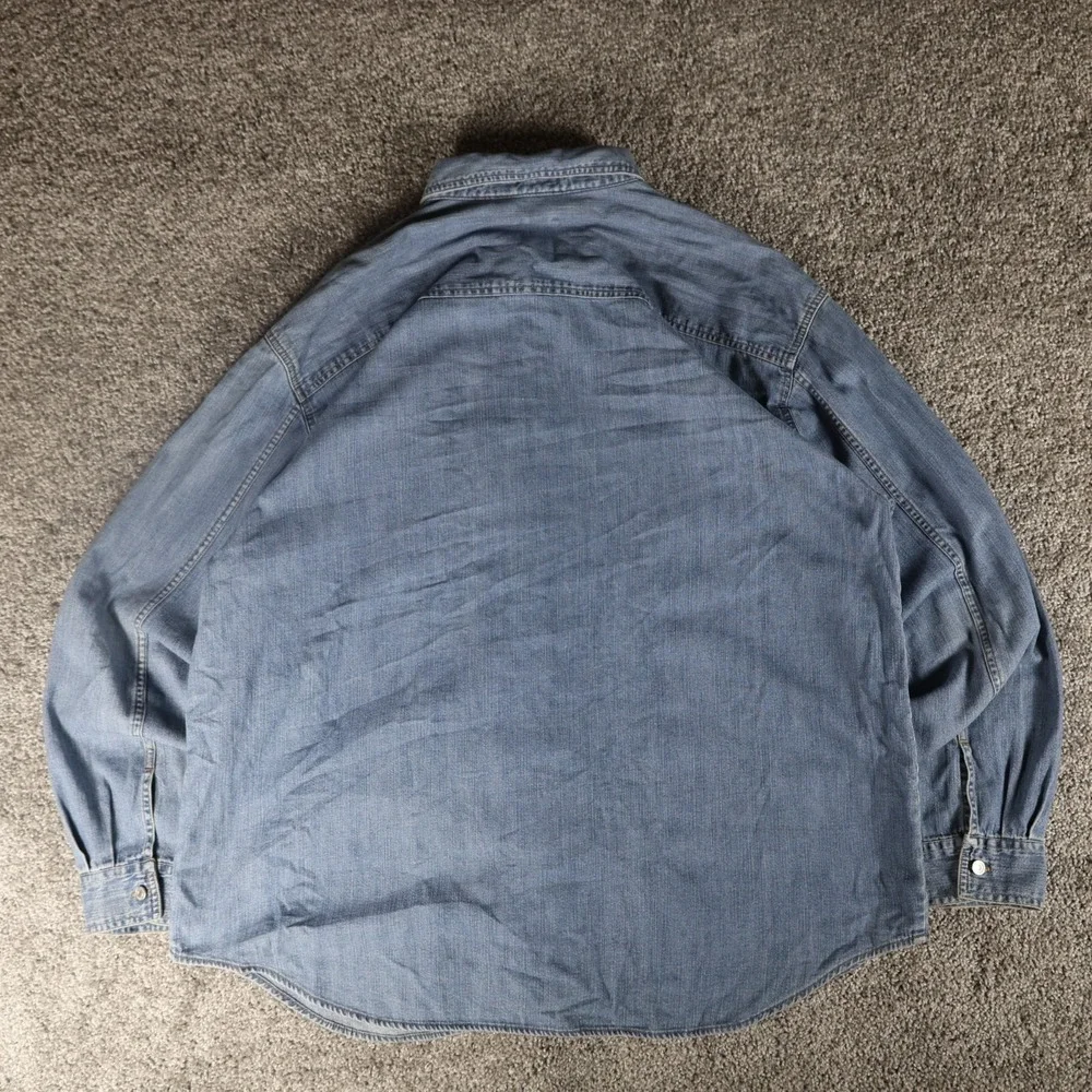 Vintage 2003 Levi's Denim Shirt Men's XXL Light Wash Red Tab Y2K